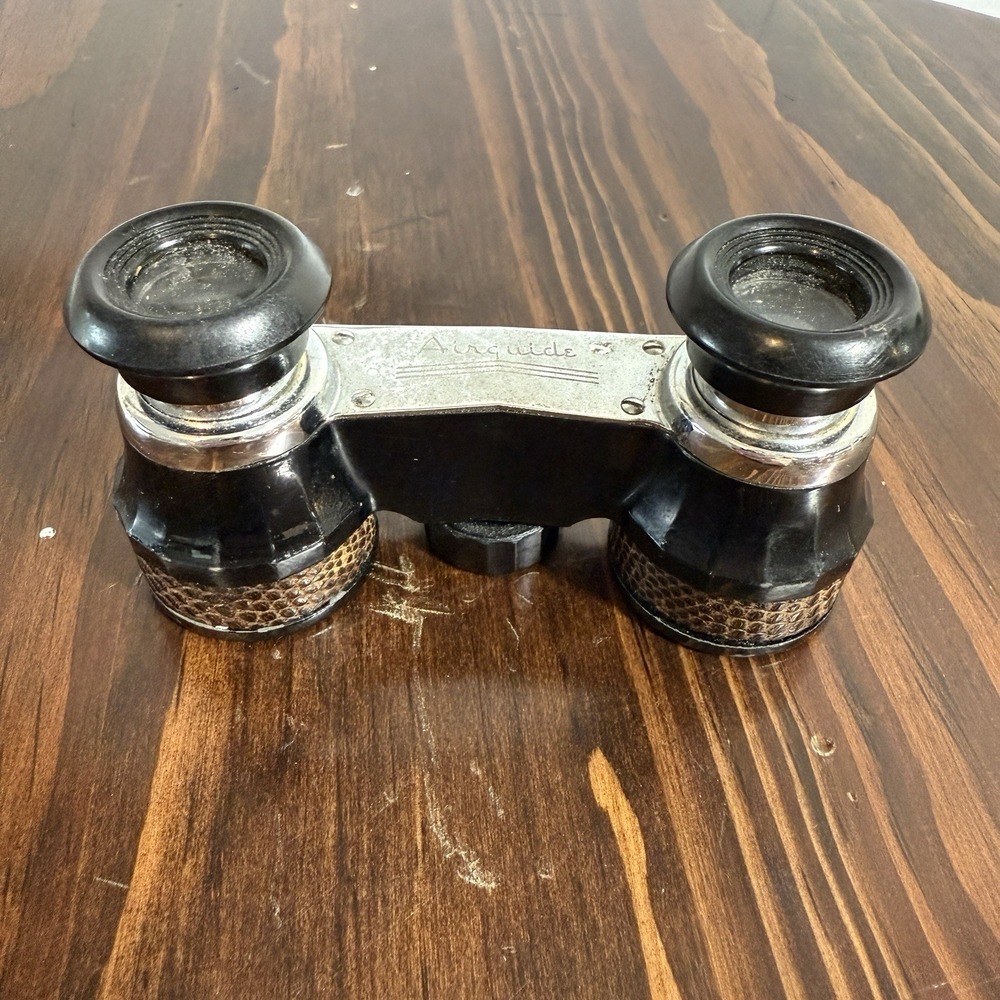 Vintage Airguide 44A Mini Field Binoculars With Knurled Decor Pocket Size